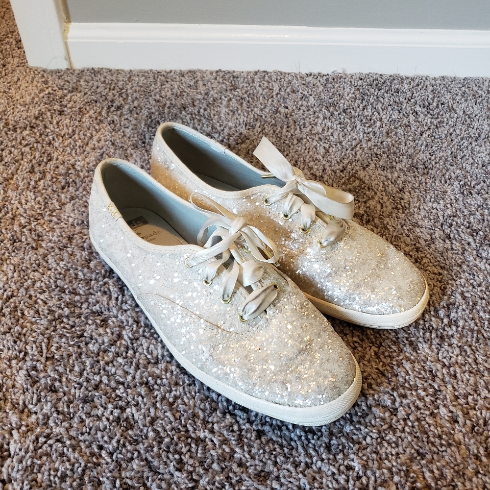 Kate Spade Sparkly White Keds